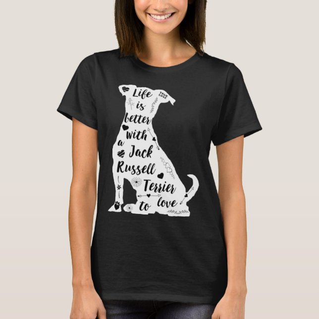 Jack Russell Terrier Design for Terrier Dog Lovers T-Shirt (Front)