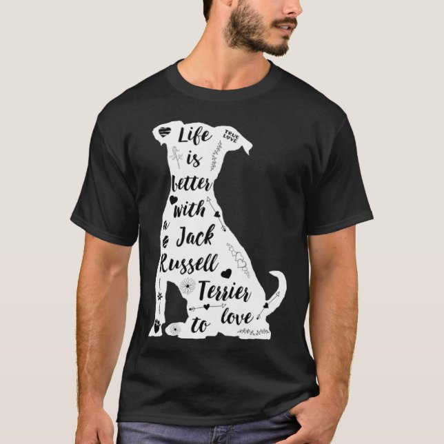 Jack Russell Terrier Design for Terrier Dog Lovers T-Shirt (Front)