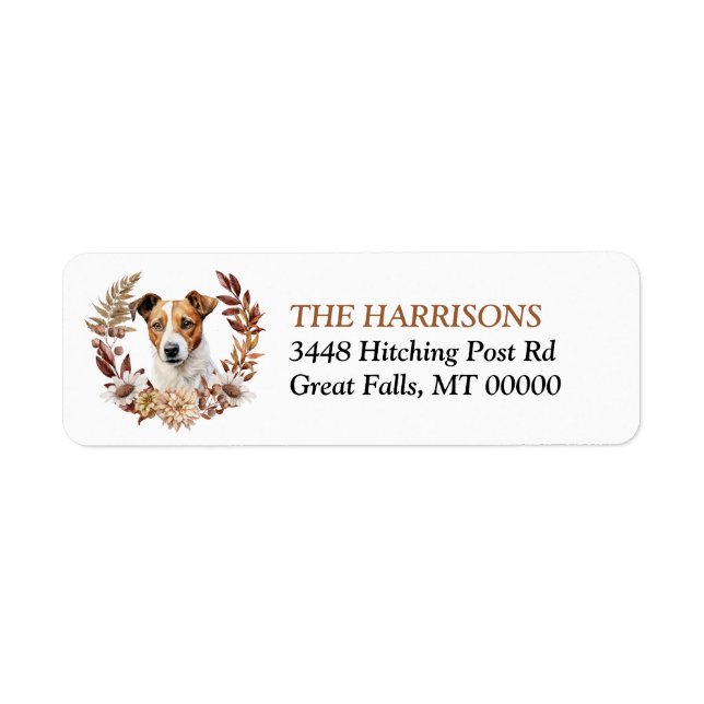 Jack Russell Terrier Dog Autumn Wreath (Front)