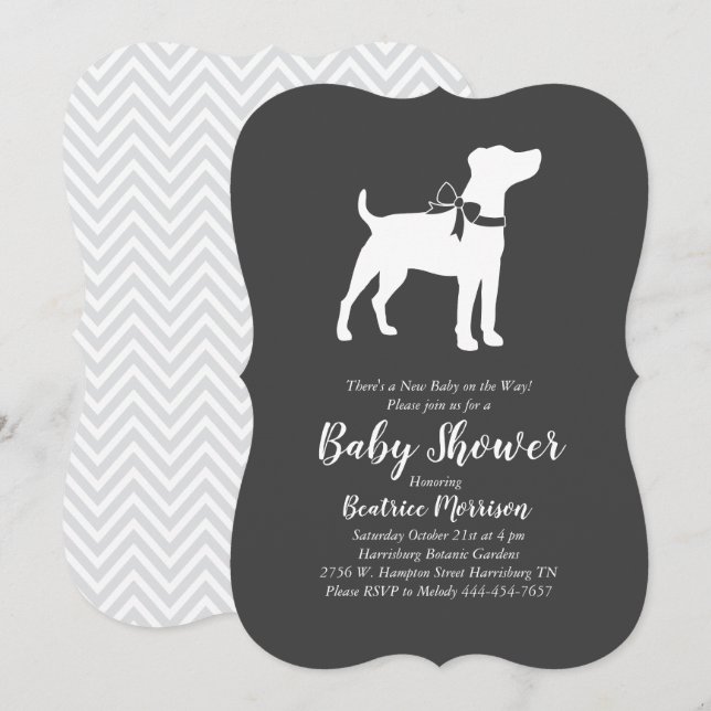 Jack Russell Terrier Dog Baby Shower Invitation (Front/Back)