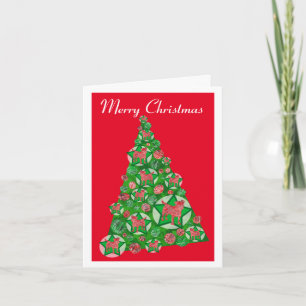 Jack Russell Terrier Dog Bauble Christmas Tree Red Card