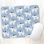 Jack Russell Terrier Dog Blue Mouse Mat<br><div class="desc">A cute but feisty Jack Russell Terrier dog pattern on a blue background.  These lovely little pups are also known as Parson Russell Terriers.  Original art by Nic Squirrell.</div>