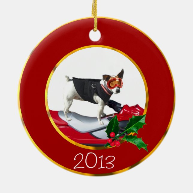 Jack Russell Terrier dog Ceramic Tree Decoration (Back)