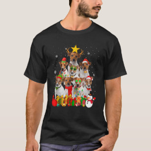 Jack Russell Terrier Dog Christmas Tree Lights Xma T-Shirt