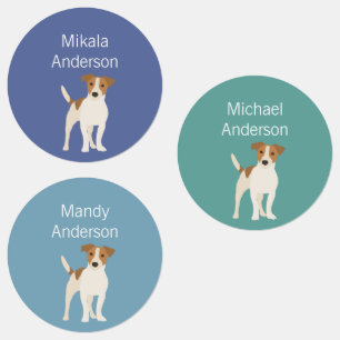 Jack Russell Terrier dog colours waterproof label
