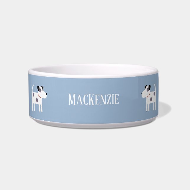 Jack Russell Terrier Dog Custom Name Bowl (Front)