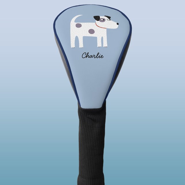 Jack Russell Terrier Dog Custom Name Golf Head Cover (Jack Russell Parson Terrier dog personalized golf head cover)