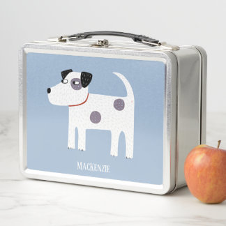 Jack Russell Terrier Dog Custom Name Metal Lunch Box
