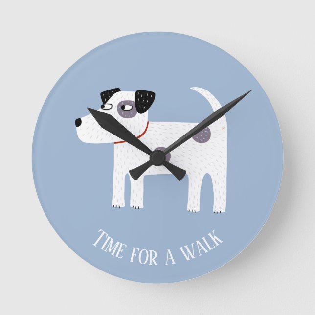 Jack Russell Terrier Dog Custom Text Round Clock (Front)