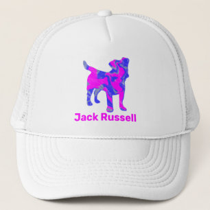 Jack Russell Terrier Dog Cute Pink&Blue Silhouette Trucker Hat