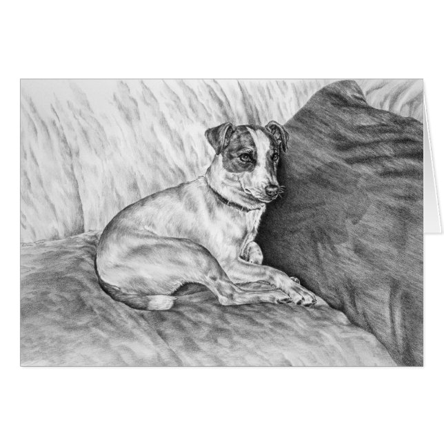 Jack Russell Terrier Dog Drawing by Kelli Swan (Front Horizontal)