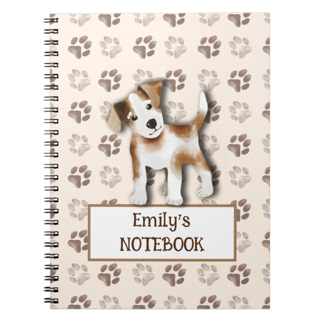 Jack Russell Terrier dog footprint customisable  Notebook (Front)