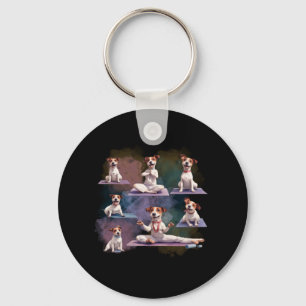 Jack Russell Terrier Dog Jack Russell Yoga Poses P Key Ring