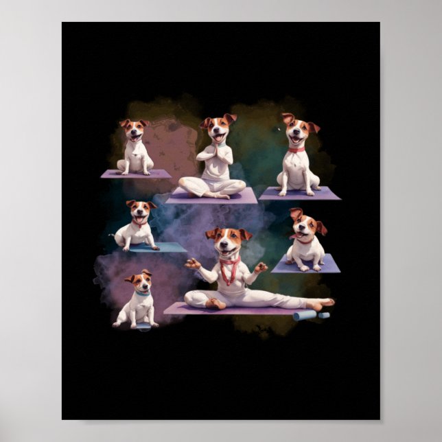 Jack Russell Terrier Dog Jack Russell Yoga Poses P Poster (Front)