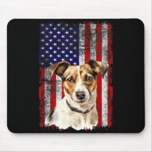 Jack Russell Terrier Dog Lover Flag 4th of July Mouse Mat