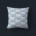 Jack Russell Terrier Dog Pattern Blue Cushion<br><div class="desc">A cute but feisty Jack Russell Terrier dog pattern on a blue background.  These lovely little pups are also known as Parson Russell Terriers. Original art by Nic Squirrell.</div>