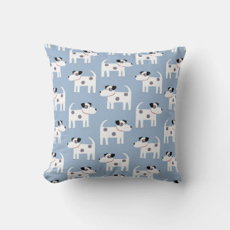 Jack Russell Terrier Dog Pattern Blue Cushion