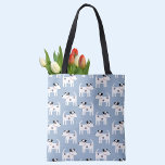 Jack Russell Terrier Dog Pattern Blue Tote Bag<br><div class="desc">A cute but feisty Jack Russell Terrier dog pattern on a blue background.  These lovely little pups are also known as Parson Russell Terriers. Original art by Nic Squirrell.</div>
