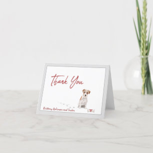 Jack Russell Terrier Dog Personalise Bone Thank You Card