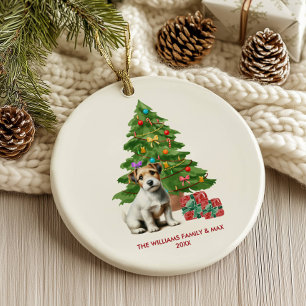 Jack Russell Terrier Dog Personalised Christmas  Ceramic Tree Decoration