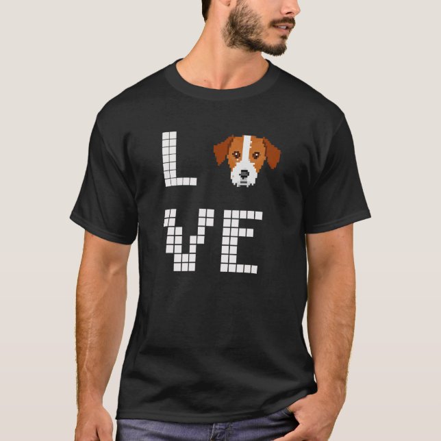 Jack Russell Terrier  Dog  Pixel Art T-Shirt (Front)