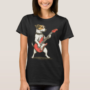 Jack Russell Terrier Dog Playing Guitar Rocker Gui T-Shirt