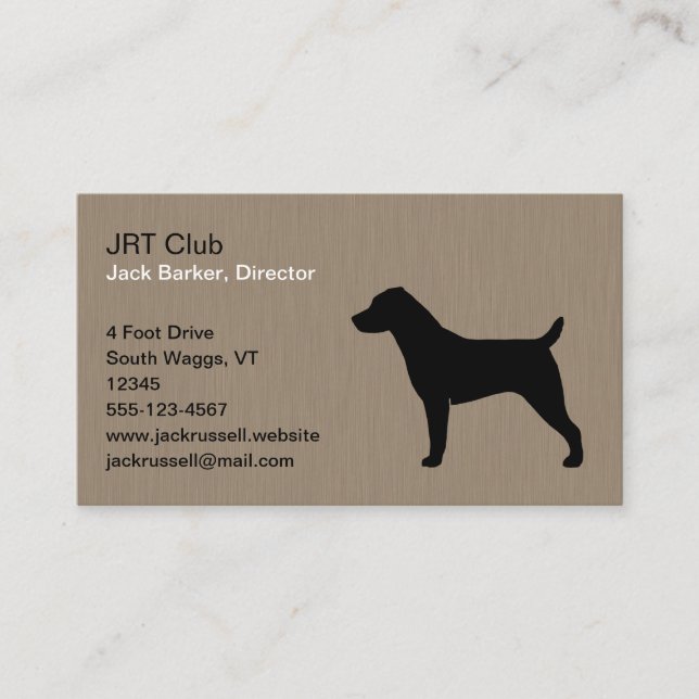 Jack Russell Terrier Dog Silhouette Business Card (Front)