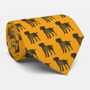Jack Russell Terrier Dog Silhouette Halloween Orge Tie