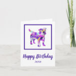 Jack Russell Terrier Dog Silhouette PPY&B Birthday Card<br><div class="desc">Jack Russell Terrier dog silhouette in purple,  pink,  yellow and blue bright modern abstract pattern.  Celebrate your fur-baby's special day with our adorable personalised card,  specially designed for puppy birthday celebrations or for a dog lover!  Funny birthday message inside can be changed to anything you want.</div>