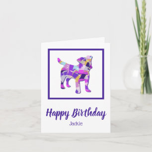 Jack Russell Terrier Dog Silhouette PPY&B Birthday Card