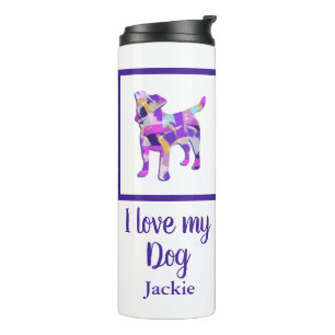 Jack Russell Terrier Dog Silhouette Purple PY&B  Thermal Tumbler
