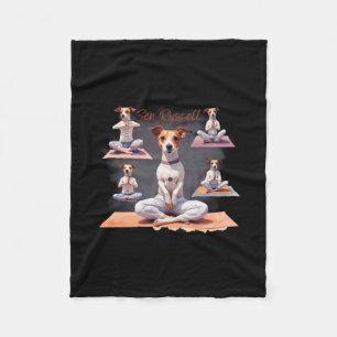 Jack Russell Terrier Dog Zen Moments With Jack Rus Fleece Blanket