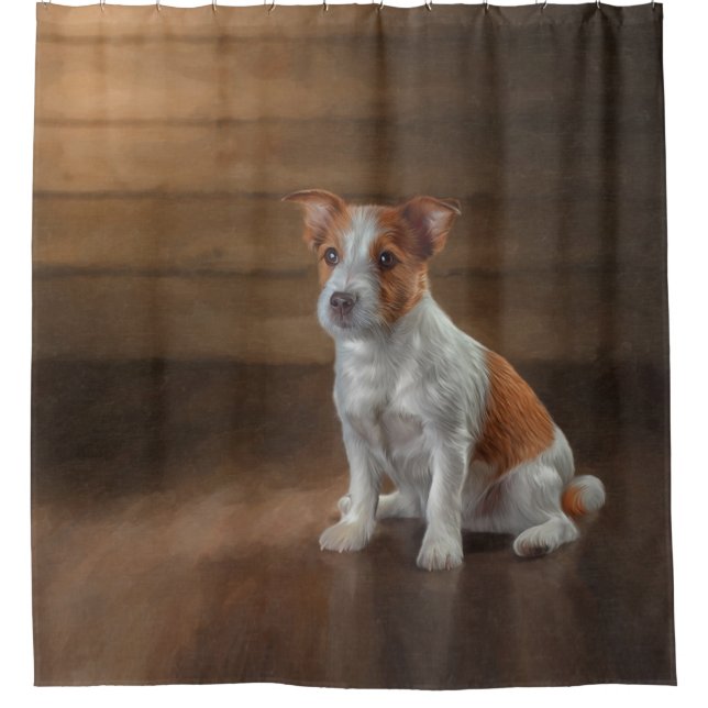 Jack Russell Terrier. Drawing Shower Curtain (Front)