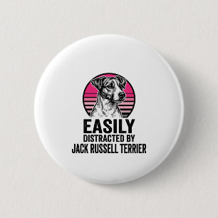 Jack Russell Terrier Easily Distracted Vintage Shi 6 Cm Round Badge