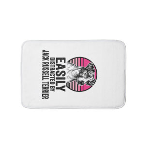 Jack Russell Terrier Easily Distracted Vintage Shi Bath Mat