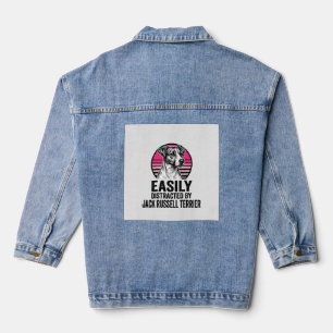 Jack Russell Terrier Easily Distracted Vintage Shi Denim Jacket