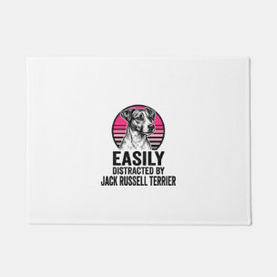 Jack Russell Terrier Easily Distracted Vintage Shi Doormat