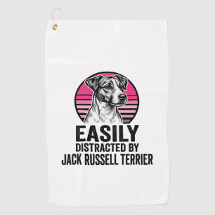 Jack Russell Terrier Easily Distracted Vintage Shi Golf Towel