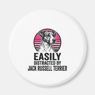 Jack Russell Terrier Easily Distracted Vintage Shi Magnet