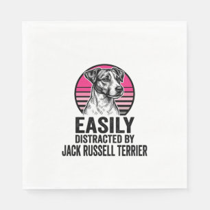Jack Russell Terrier Easily Distracted Vintage Shi Napkin