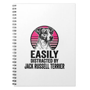 Jack Russell Terrier Easily Distracted Vintage Shi Notebook
