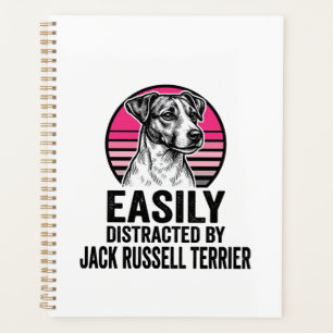 Jack Russell Terrier Easily Distracted Vintage Shi Planner