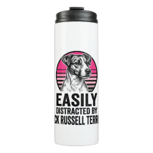 Jack Russell Terrier Easily Distracted Vintage Shi Thermal Tumbler