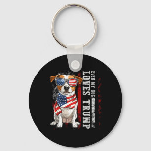 Jack Russell Terrier Even My Dog Loves Trump Funny Key Ring