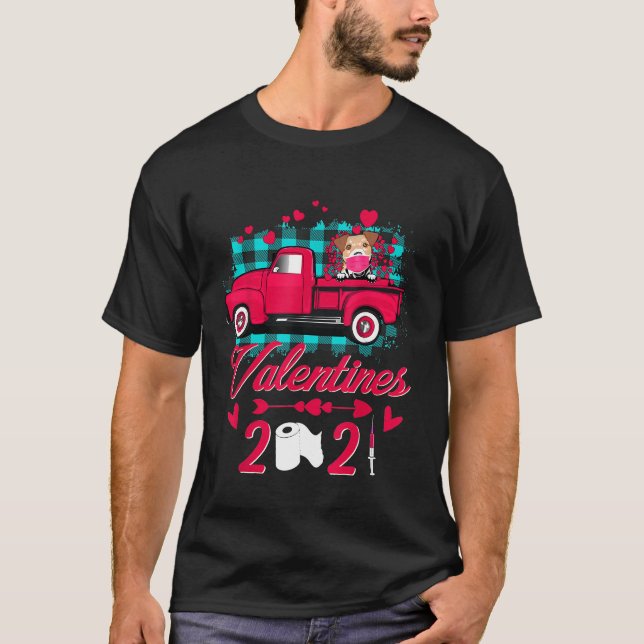 Jack Russell Terrier Face Mask Valentines 2021 Tru T-Shirt (Front)