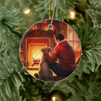 Jack Russell Terrier Fireman, Puppy, Pet Dog Lover Ceramic Tree Decoration