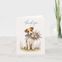 Jack Russell Terrier Flower Bouquet Thank You