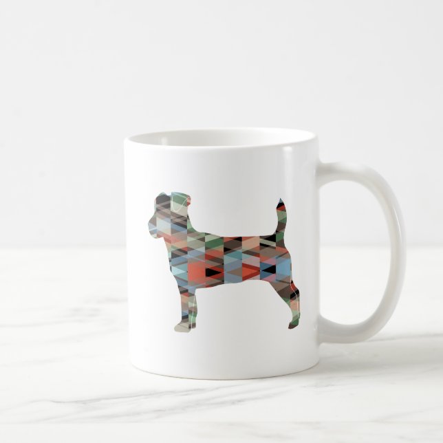 Jack Russell Terrier Geometric Pattern Silhouette Coffee Mug (Right)