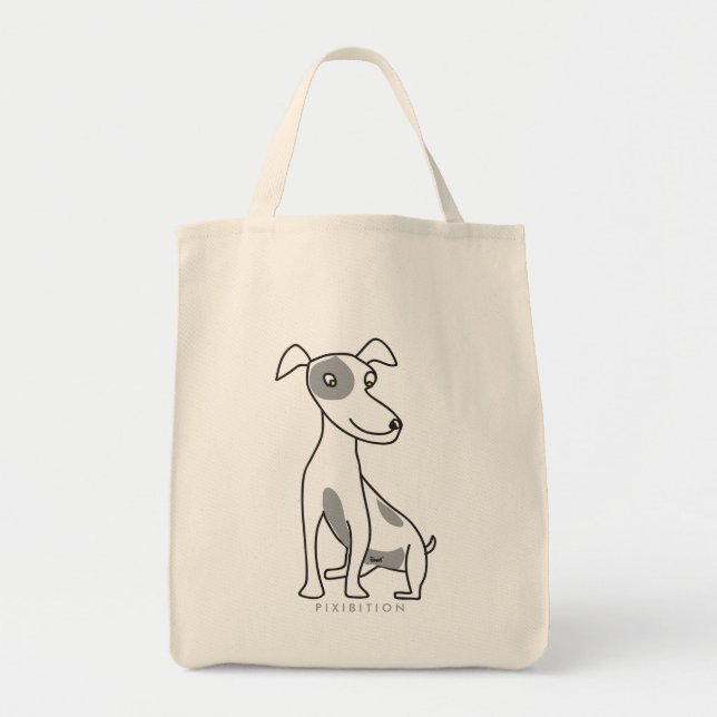 Jack Russell Terrier Grocery Tote Bag (Front)