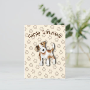 Jack Russell Terrier Happy Birthday Editable Postcard